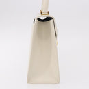 SAINT LAURENT Hand Bag Leather White Gold Auth 190922-4