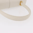 SAINT LAURENT Hand Bag Leather White Gold Auth 190922-7