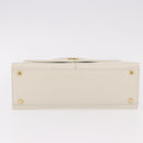 SAINT LAURENT Hand Bag Leather White Gold Auth 190922-5