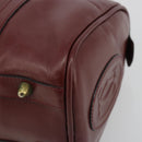 CARTIER Must Line Boston Bag Leather Bordeaux Gold Auth 190924-9