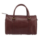 CARTIER Must Line Boston Bag Leather Bordeaux Gold Auth 190924-13
