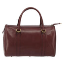 CARTIER Must Line Boston Bag Leather Bordeaux Gold Auth 190924-2