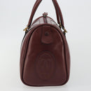 CARTIER Must Line Boston Bag Leather Bordeaux Gold Auth 190924-3