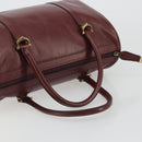CARTIER Must Line Boston Bag Leather Bordeaux Gold Auth 190924-7