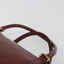 CARTIER Must Line Boston Bag Leather Bordeaux Gold Auth 190924-8