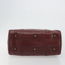 CARTIER Must Line Boston Bag Leather Bordeaux Gold Auth 190924-5