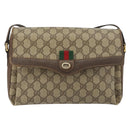GUCCI GG Supreme Web Sherry Line Bag PVC Beige Gold 904 02 084 Auth 190926-13