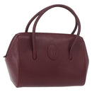 CARTIER Must Line Hand Bag Leather Bordeaux Gold Auth 190929-1