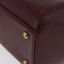 CARTIER Must Line Hand Bag Leather Bordeaux Gold Auth 190929-14