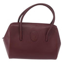 CARTIER Must Line Hand Bag Leather Bordeaux Gold Auth 190929-13