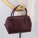 CARTIER Must Line Hand Bag Leather Bordeaux Gold Auth 190929-22