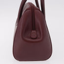 CARTIER Must Line Hand Bag Leather Bordeaux Gold Auth 190929-3