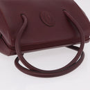 CARTIER Must Line Hand Bag Leather Bordeaux Gold Auth 190929-6