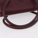CARTIER Must Line Hand Bag Leather Bordeaux Gold Auth 190929-7