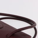 CARTIER Must Line Hand Bag Leather Bordeaux Gold Auth 190929-8