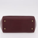 CARTIER Must Line Hand Bag Leather Bordeaux Gold Auth 190929-5