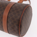 CELINE Macadam Canvas Hand Bag PVC Leather Brown Gold Auth 190930A-15