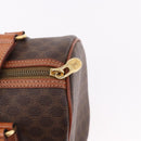 CELINE Macadam Canvas Hand Bag PVC Leather Brown Gold Auth 190930A-9