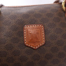 CELINE Macadam Canvas Hand Bag PVC Leather Brown Gold Auth 190930A-18