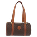 CELINE Macadam Canvas Hand Bag PVC Leather Brown Gold Auth 190930A-13