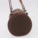 CELINE Macadam Canvas Hand Bag PVC Leather Brown Gold Auth 190930A-3