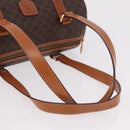 CELINE Macadam Canvas Hand Bag PVC Leather Brown Gold Auth 190930A-7