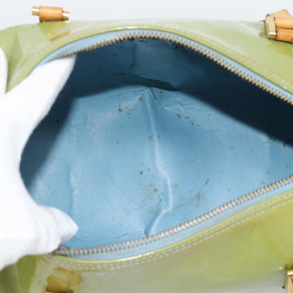 LOUIS VUITTON Monogram Vernis Bedford Hand Bag Baby Blue M91007 LV Auth 190931