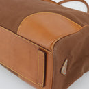 PRADA Boston Bag Canvas Brown Silver Auth 190935A-12
