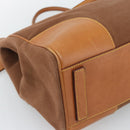 PRADA Boston Bag Canvas Brown Silver Auth 190935A-13
