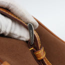 PRADA Boston Bag Canvas Brown Silver Auth 190935A-16