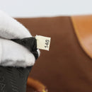 PRADA Boston Bag Canvas Brown Silver Auth 190935A-26