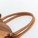 PRADA Boston Bag Canvas Brown Silver Auth 190935A-8