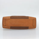 PRADA Boston Bag Canvas Brown Silver Auth 190935A-9