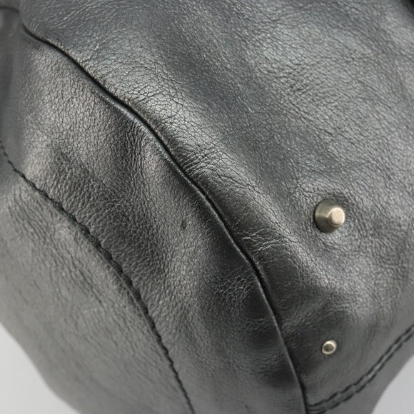 Chloe Mr Paddington Boston Bag Leather Silver Auth 190937A
