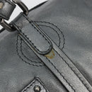 Chloe Mr Paddington Boston Bag Leather Silver Auth 190937A-17