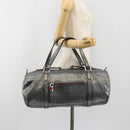 Chloe Mr Paddington Boston Bag Leather Silver Auth 190937A-26