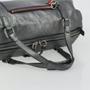 Chloe Mr Paddington Boston Bag Leather Silver Auth 190937A-7