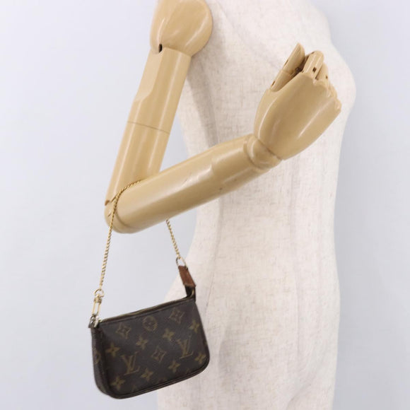 LOUIS VUITTON Monogram Mini Pochette Accessoires Pouch N41667 LV Auth 190940A