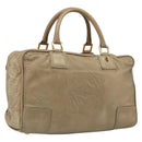 LOEWE Anagram Amazona 36 Hand Bag Leather Gold Auth 190941-1