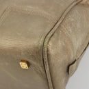 LOEWE Anagram Amazona 36 Hand Bag Leather Gold Auth 190941-14
