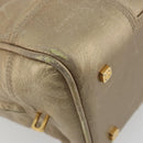 LOEWE Anagram Amazona 36 Hand Bag Leather Gold Auth 190941-15