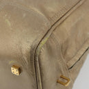 LOEWE Anagram Amazona 36 Hand Bag Leather Gold Auth 190941-16