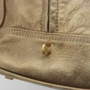 LOEWE Anagram Amazona 36 Hand Bag Leather Gold Auth 190941-10