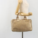 LOEWE Anagram Amazona 36 Hand Bag Leather Gold Auth 190941-24