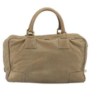 LOEWE Anagram Amazona 36 Hand Bag Leather Gold Auth 190941-2
