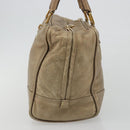 LOEWE Anagram Amazona 36 Hand Bag Leather Gold Auth 190941-3