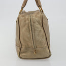 LOEWE Anagram Amazona 36 Hand Bag Leather Gold Auth 190941-4