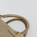 LOEWE Anagram Amazona 36 Hand Bag Leather Gold Auth 190941-8