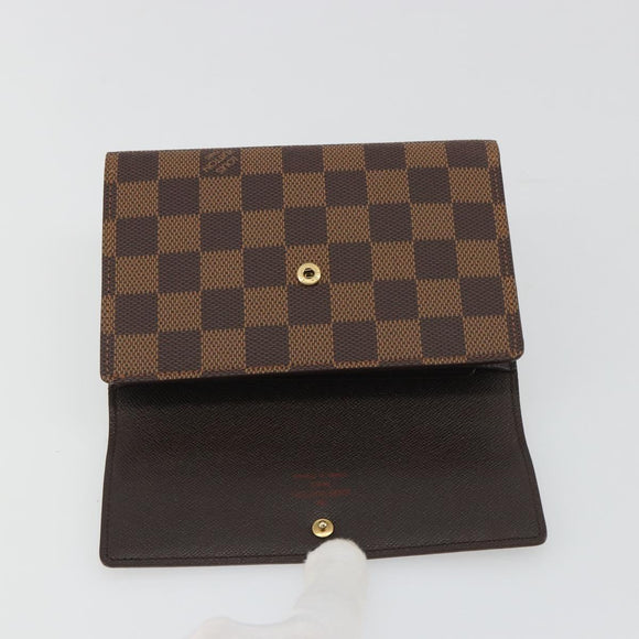 LOUIS VUITTON Damier Ebene Porte Tresor Etui Papie Wallet N61202 LV Auth 190945A