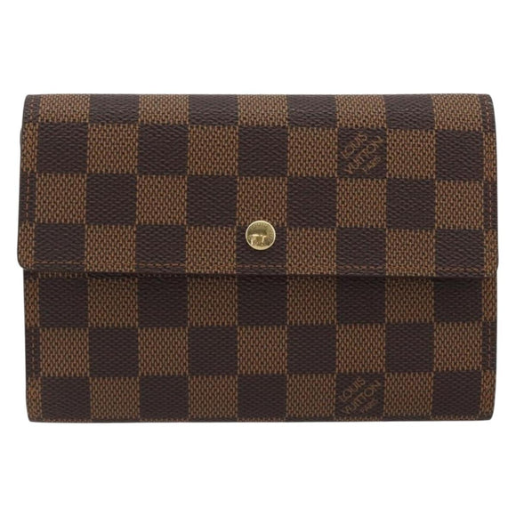LOUIS VUITTON Damier Ebene Porte Tresor Etui Papie Wallet N61202 LV Auth 190945A
